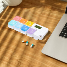 Smart Pill Organizer with Alarm & Screen, 7-Day Automatic Dispenser, Portable Travel Box, Compatible with Standard Pills