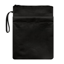 Pure Black Polyester Bible Cover Sleeve with Pocket & Handle – Lightweight Book Carrying Case, Compatible with Standard Bibles