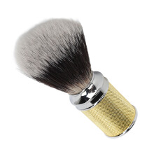 Bartpflege-Schaum Pinsel Nylon Gebogener Griff, Kunstschaum Gold-Finish