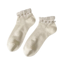 Women's mesh beaded low-cut boat socks 5 pairs