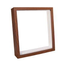 3D Hollow Piggy Bank Photo Frame in Walnut Wood with Clear Display Window – Home/Office Decor & Gift (Compatible with 4x6 Photos)