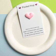 Lovely Heart-Shaped Crystal Gift Card, Pocket Hug Greeting Card with Jewelry, Keepsake for Birthday/Friendship/Holiday – 2.363.54in, Pink