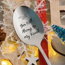 party tableware Tableware Engraved Spoon Best Present For Husband Madam Family And Friends Tableware Printing Stainless Steel Spoon 1PCS