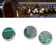 3 Pcs Green Metal Trumpet Valve Cap Replacement Parts C309 Chrome