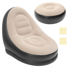 Inflatable Sofa with Ottoman, Foldable & Ergonomic Lounge Chair for Living Room/Bedroom