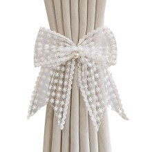 Creative Lace Bow Curtain Tie,no Punching, Adjustable Curtain Holder Curtain C4