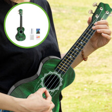 Hippo Pattern Kids Ukulele - 20" Mini Guitar Toy for Children with Pick - Early Education Musical Instrument for Toddlers