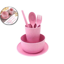 Eco-Friendly Wheat Straw Dinnerware Set for 6 | 6-Piece Microwave & Dishwasher Safe Dinnerware | Perfect for Family Gatherings & Parties