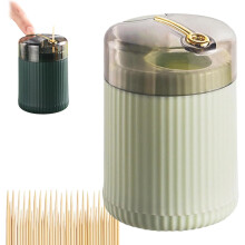 Pop-Up Automatic Toothpick Dispenser with Push-Button, Transparent Lid & Detachable Base – Includes 100 Toothpicks