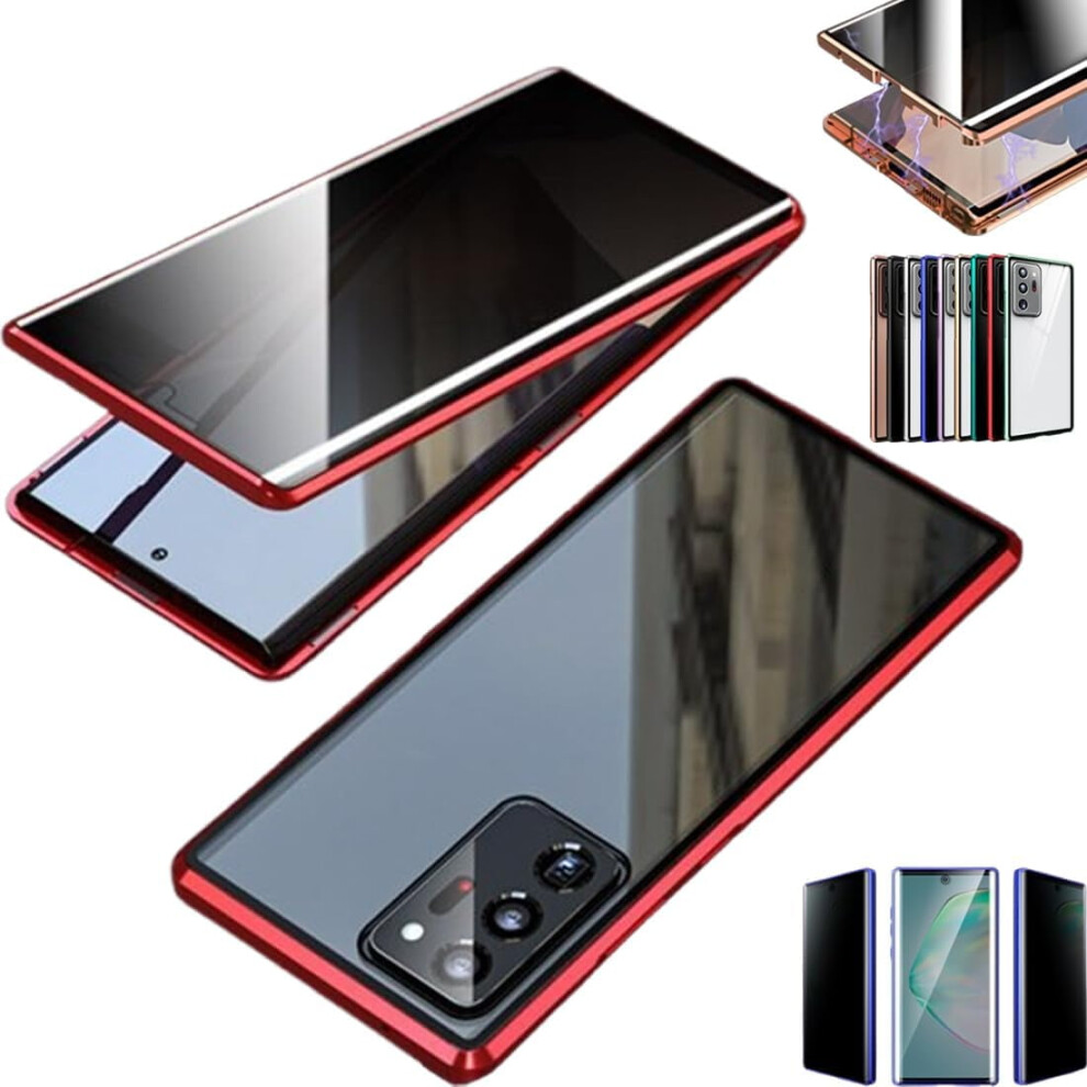 Magnetic Tempe Glass Double-Sided Case For Samsung S25âS21 Ultra (Red), Compatible With Samsung Red 9087558672898