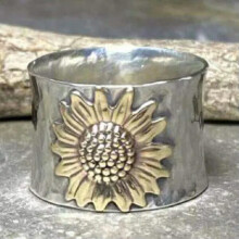 Vintage 925 Silver Turkish Handmade Flower Rings for Women Wedding Jewelry Gift-Silver-5