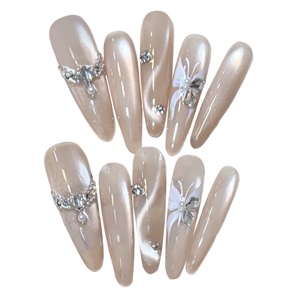 Dachuang Beauty Pink (S) Butterfly False Nails, Resin, Zero Pressure