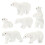 6-Piece White Polar Bear Resin Figurines 1