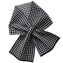 Crossed Scarf Winter Warm Knitted Neckerchief Double Side Checker Neck Gaiter Stylish Neck Scarf for Adult Women Student