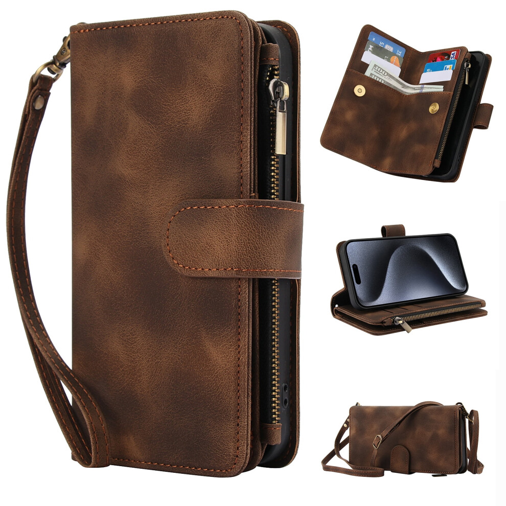 Pu Leather Wallet Case For Google Pixel 8A With Rfid Brown 9422877614158