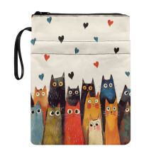 Notizbuchhülle mit herzförmigem Katzenmotiv und Tasche für Freunde, Schutzhülle für Bücher, Bibeltasche, Tragetasche für Taschenbücher