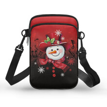 Schneemann-Hut-Schal-Umhängetasche mit Reißverschluss, ideal für Reisen, Outdoor-Aktivitäten und den Alltag. Unisex-Schultertasche mit