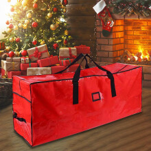 Extra Large Christmas Tree Storage Bag for Artificial Trees & Decor, Heavy Duty, Dustproof, Reinforced Handles, Dual Zippers, 48x14.9x19.6 in