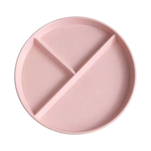 1PC Unbreakable Sectioned Plate, 8.7" Portion Control Divider Plate, Microwave-Safe Reusable Plastic (Pink) – Compatible with standard dishwashers