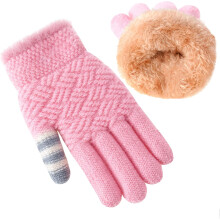 Winter Gloves for Boys Girls - Kids Warm Knit Thermal Cable Knitted Gloves Wool Fleece Lined Mittens for Cold Weather