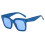 Γυαλιά ηλίου φωτεινά μπλε τετράγωνα - Bold Frame UV400Protection Styles για χαλαρές υπαίθριες 1