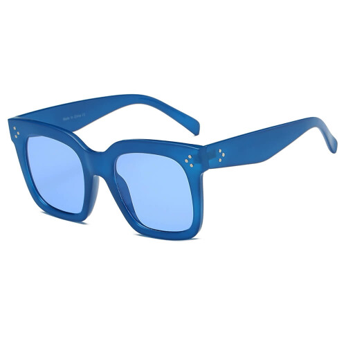 Γυαλιά ηλίου φωτεινά μπλε τετράγωνα - Bold Frame UV400Protection Styles για χαλαρές υπαίθριες