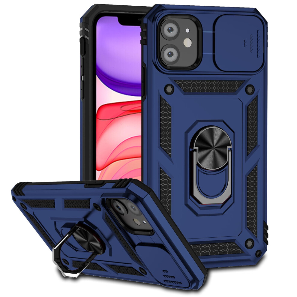 Rugged Iphone 16 Case With Sliding Camera Cover, Kickstand & Military-Grade Drop Protection Â Blue 9122141114758