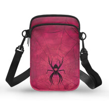 Spinnennetz-Umhängetasche für Damen, 2-lagig, Polyester, 11 x 5 x 18 cm, für den Alltag
