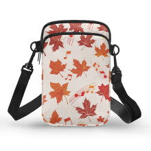 Maple Leaf Notes Umhängetasche mit verstellbarem Schultergurt, doppellagig, ideal für Outdoor-Aktivitäten und Urlaubsreisen