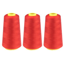 3-Pc Sewing Thread Kit: 2300 Yds Serger Threads, Prewound Bobbins, Polyester – Compatible with Sergers & Overlock Machines