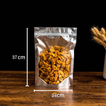 50Pcs Food Packaging Aluminum Foil Stand Up Bag Home Storage Tea Coffee Beans Supplies Ziplock Bags With Window Resealable
