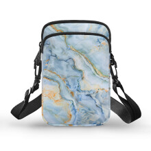 Schultertasche in Marmoroptik, Polyester, 2 Reißverschlüsse, Schultertasche für Freizeitreisen
