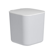 Eguiwyn Small Trash Can With Lid, Mini Waste Bin For Countertop Desk Bathroom & Bedside, Aesthetic Garbage Can With Bags, Grey, 11.5*12.5*12cm