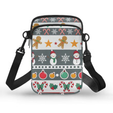 Verstellbare Schultertaschen, Umhängetaschen aus Polyester für Erwachsene, weihnachtliches Retro-Streifenmuster