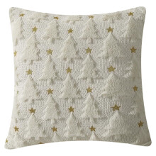 Star Christmas Tree Pillow Cover 18x18 Inch 3D Embroidered
