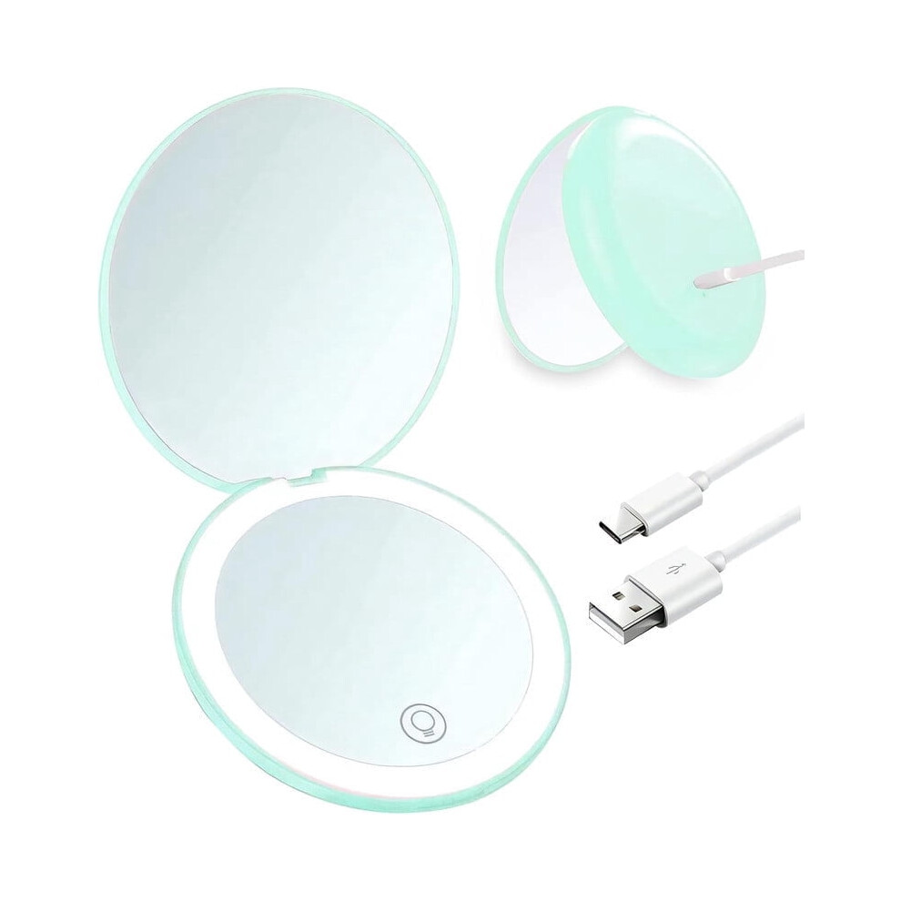 Compact Travel Mirror with 1x and 10x Magnification