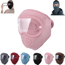 Masque facial coupe-vent d'hiver avec lunettes amovibles pour les activités extérieures par temps froid