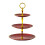 Cake Stand Plastic 3-Tier with Golden Handle Claret 1