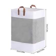 Laundry Basket - Large Foldable Fabric Storage Hamper, Decorative Collapsible Organizer for Dirty Clothes Bedroom Laundry Room ( Gray )