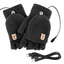 Flip Top Heated Gloves, Rechargeable Smart Thermostatic Electric Fingerless Gloves for Men/Women – Compatible with Outdoor Winter Work, Cycling,