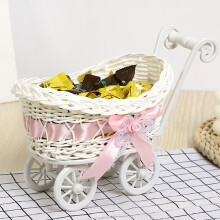 Panier de rangement tressé à la main en rotin, décoration polyvalente pour l'organisation de la maison, présentoir à bonbons et fruits tendance,
