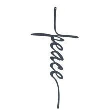 15in/18in/22in Metal Wall Art - Peace Cross - Metal Wall Art - Iron Crafts, Home Decor Black