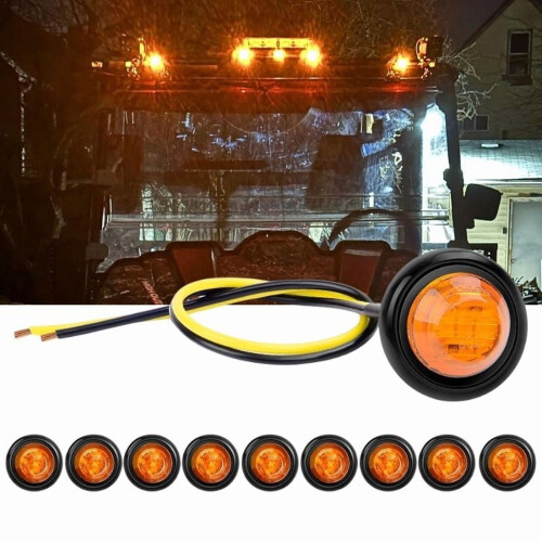 10 τεμάχια 3/4" στρογγυλό φως LED με διάκενο μπροστά και πίσω, ενδεικτικό φως