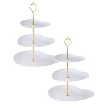 3-Tier Heart-Shaped Cupcake Stand for Valentine's Day, Wedding & Party – 2/1 Pack, Compatible with Standard Cupcakes