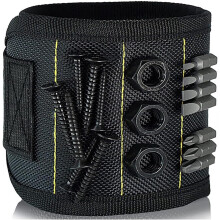 Magnetic Wristband for Screws, Nails, Drill Bits – Premium Ballistic Nylon, Lightweight Strong Magnets, Compatible with DIY Tools – 1 pc Black