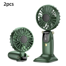 USB Rechargeable Mini Handheld Fan with 6 Speeds Foldable Design Phone Stand Neck Hanging Portable for Desk Outdoor Travel Office