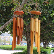 Decoration Wind Chimes Bamboo Wind Chime Light Brown 1Pcs for Patio Furniture