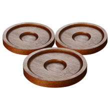 ibasenice 3Pcs Wood Glass Coasters Round Protective Non Slip Cup Pads for Home