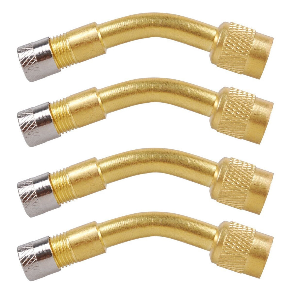 Frcolor 4 Pcs Adapter Bike Extension Tire Valve Stem Scooter Golden 9101399532644