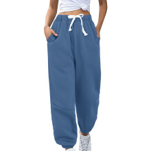 Women's High-Waisted Fleece-Lined Winter Leggings Light Blue